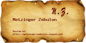 Metzinger Zebulon névjegykártya